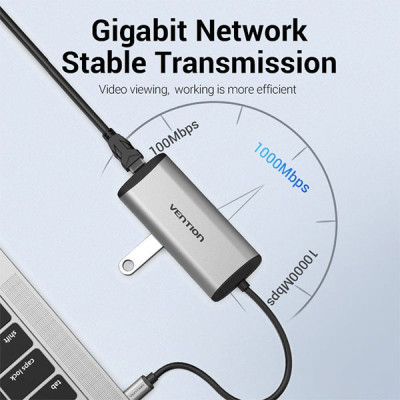 image of VENTION THAHB Multi-function Type-C to HDMI/USB3.0*3/TF/SD/RJ45/3.5mm/PD Docking Station with Spec and Price in BDT
