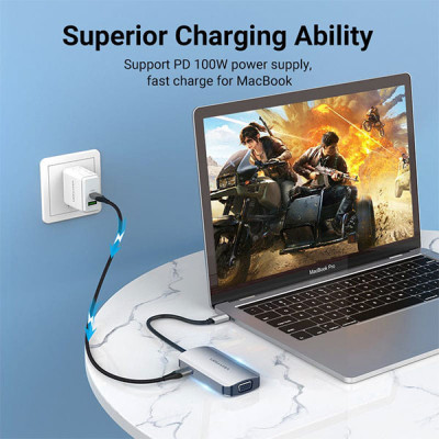 image of VENTION TOAHB USB-C to HDMI/VGA/USB Docking Station with Spec and Price in BDT