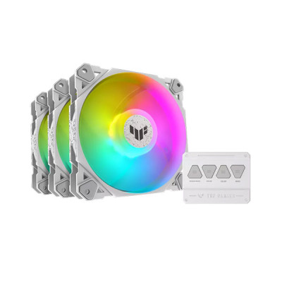 image of ASUS TUF Gaming TF120 ARGB Triple Fan Kit with ARGB Controller- White with Spec and Price in BDT