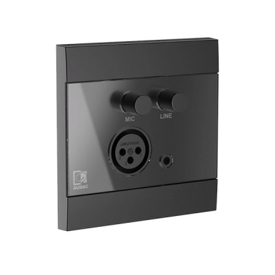 image of Audac WP205/B Microphone & Line Input Wall Panel - Black with Spec and Price in BDT