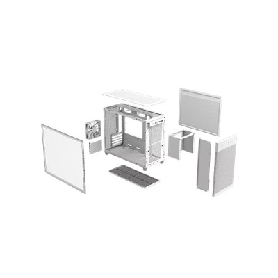 image of ASUS Prime (AP201) Tempered Glass MicroATX Case - White with Spec and Price in BDT