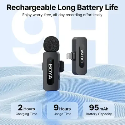 image of Boya BY-V1 V2.0 Ultracompact 2.4GHz Wireless Microphone System for IOS Device with Spec and Price in BDT