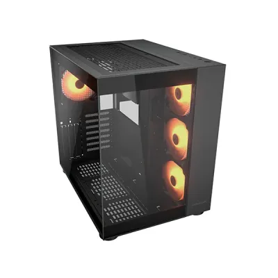 image of Cougar FV150 RGB Dual Chamber Mid Tower Gaming Casing - Black with Spec and Price in BDT
