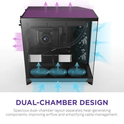 image of NZXT H9 Flow (2025) Dual-Chamber Mid-Tower ATX Airflow Casing - Black with Spec and Price in BDT