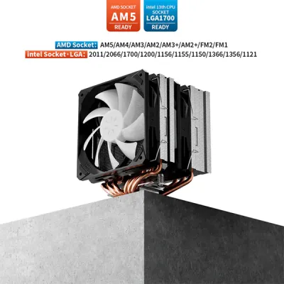 image of upHere D6SEC ARGB CPU Air Cooler - Black with Spec and Price in BDT