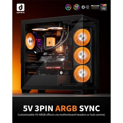 image of upHere E240KC 240mm AIO Liquid CPU Cooler - Black with Spec and Price in BDT