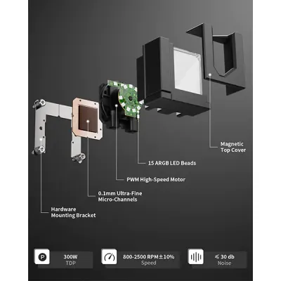 image of upHere E360KC 360mm AIO Liquid CPU Cooler - Black with Spec and Price in BDT