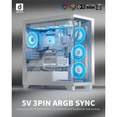 image of upHere E360TC 360mm AIO Liquid CPU Cooler - White with Spec and Price in BDT