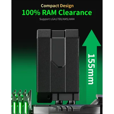 image of upHere UP1K4 CPU Air Cooler - Black with Spec and Price in BDT
