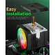 upHere UP2KC8C ARGB CPU Air Cooler - Black