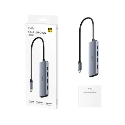 image of CUDY UH405 5-In-1 HDMI 4K USB-C Hub with Spec and Price in BDT