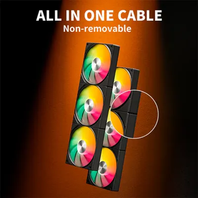 image of upHere U3KC3 ARGB All-in-One Casing Fan - Black with Spec and Price in BDT