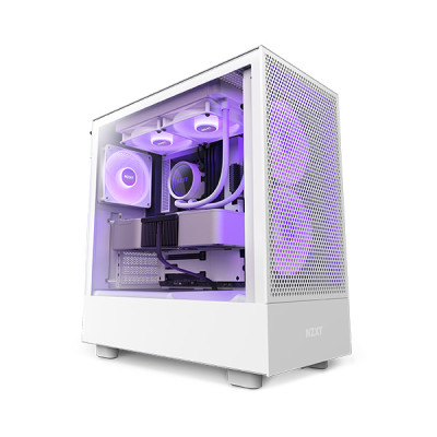 image of NZXT H5 Flow RGB Compact ATX Mid-Tower Casing - White with Spec and Price in BDT