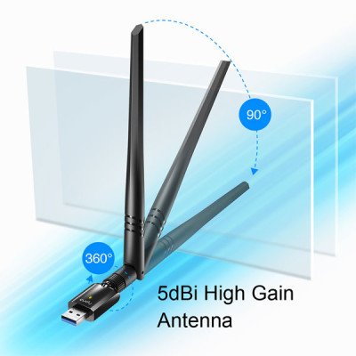 image of Cudy WU1400 AC1300 High Gain USB Wi-Fi Adapter with Spec and Price in BDT