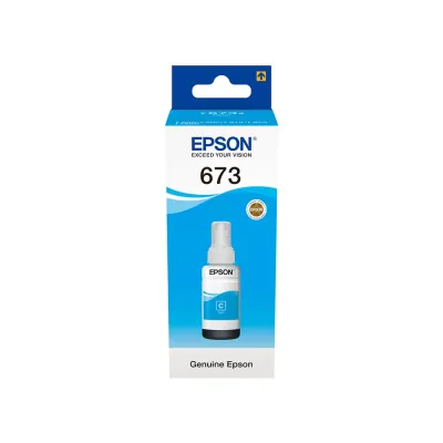 image of Epson 673 Cyan Ink Bottle #C13T673200 with Spec and Price in BDT