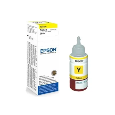 image of Epson 673 Yellow Ink Bottle #C13T673400 with Spec and Price in BDT