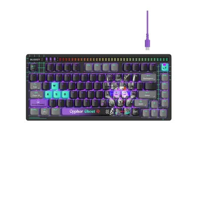 image of A4Tech Bloody AT75 Cypher Ghost RGB USB Mechanical Gaming Keyboard with Voice-Activated LED Lighting Bar with Spec and Price in BDT