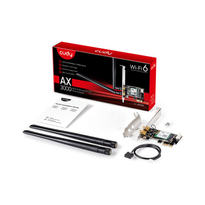 image of Cudy WE3000 V1 AX3000 Dual-Band Wi-Fi 6 PCIe Adapter with Spec and Price in BDT