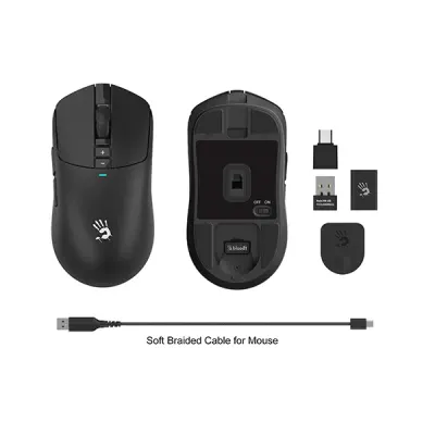 image of A4TECH Bloody R72 Ultra Dual Mode Gaming Mouse - Black with Spec and Price in BDT
