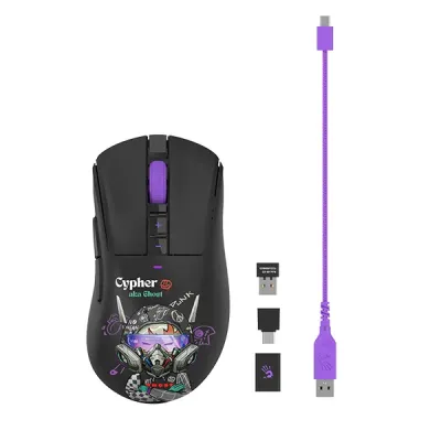 image of A4Tech Bloody R73 Pro Cypher Ghost Dual Mode Wireless + USB Type-C Gaming Mouse with Spec and Price in BDT