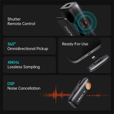 image of Hohem MIC-01 (2TX+1RX+ Charging Case) Microphone for Android with Spec and Price in BDT