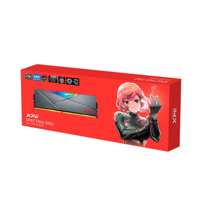 image of Adata D50 16GB DDR4 3600 MHz RGB gaming RAM - Gray/White with Spec and Price in BDT
