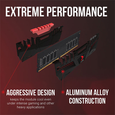 image of PNY XLR8 Gaming 16GB DDR4 3200MHz Desktop RAM with Spec and Price in BDT