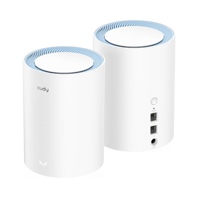 image of CUDY M1200 (2-Pack) AC1200 Dual Band Whole Home Wi-Fi Mesh Router with Spec and Price in BDT