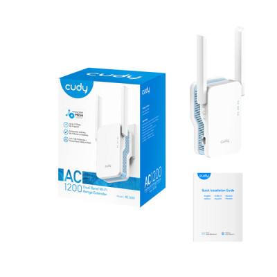 image of Cudy RE1200 AC1200 Dual Band Range Extender with Spec and Price in BDT