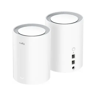 image of CUDY M3000 2-Pack AX3000 2.5G Dual Band Wi-Fi 6 Mesh System Router - White with Spec and Price in BDT