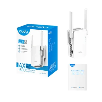 image of Cudy RE1800 AX1800 Dual Band Wi-Fi 6 Mesh Range Extender with Spec and Price in BDT
