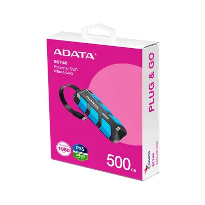 image of ADATA SC740 500 GB Type-C External Solid State Drive with Spec and Price in BDT