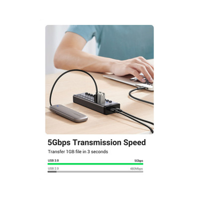 image of UGREEN CM481 (90307) 7-Port USB 3.0 Hub with Spec and Price in BDT