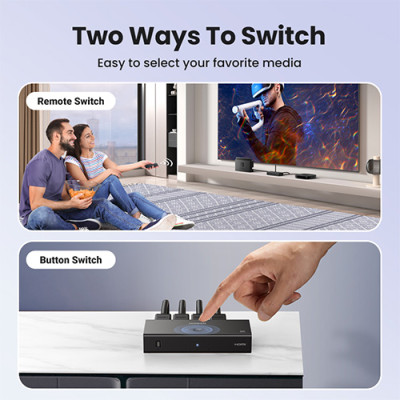 image of Ugreen CM598 (15376) 4k 60Hz 3 In 1 Out HDMI Splitter with Spec and Price in BDT
