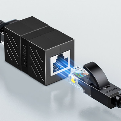 image of UGREEN NW114 (20390) RJ45 Network Coupler - Black with Spec and Price in BDT