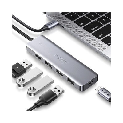 image of UGREEN CM219 (70336) 4-Port USB3.0 Hub with USB-C Power Supply  with Spec and Price in BDT