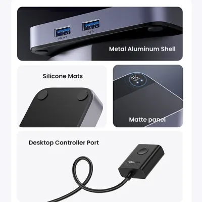 image of UGREEN CM664 (15707) 2 In 1 Out 4K HDMI KVM Switch with Spec and Price in BDT