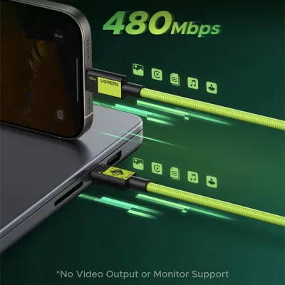 image of UGREEN L512 (45063GI) USB-C to USB-C 5A PD Fast Charging Cable Genshin Impact Edition with Spec and Price in BDT