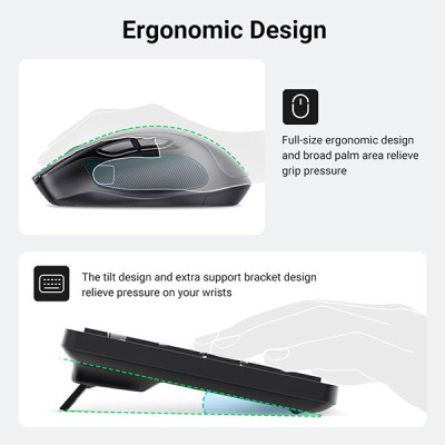 image of Ugreen MK006 (35740) Wireless Keyboard and Mouse Combo with Spec and Price in BDT