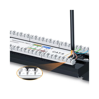 image of UGREEN NW127 (70423) Cat 6 1U 24-Port UTP Patch Panel with Spec and Price in BDT
