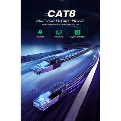 image of UGREEN NW153 (80433) Cat 8 Ethernet Cable - 5M with Spec and Price in BDT