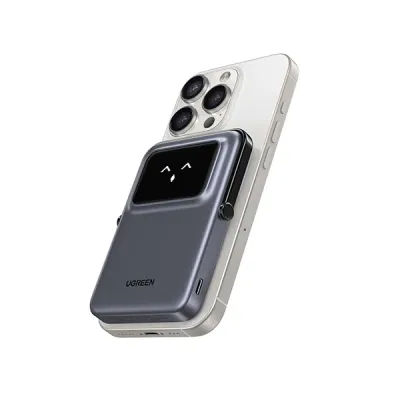 image of UGREEN PB571 (35605B) 20W 5000mAh Magnetic Wireless Power Bank - Grey with Spec and Price in BDT