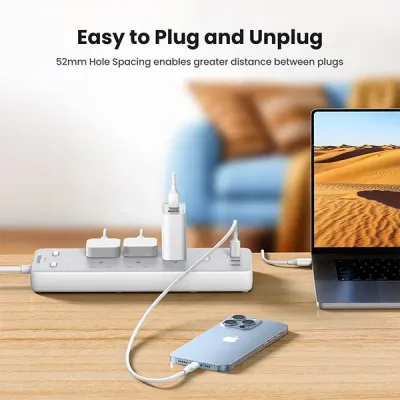 image of UGREEN S551 (35011) 65W 6-Outlet Surge Protector Power Strip with Spec and Price in BDT