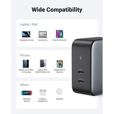 image of UGREEN 50327 100W Smart Charger EU #CD254 with Spec and Price in BDT