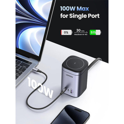 image of UGREEN CD342 (15076) 100W 2-in-1 GaN Charging Station with Spec and Price in BDT
