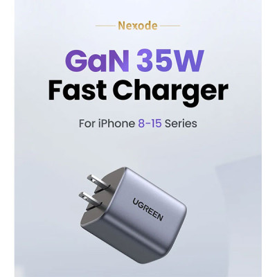 image of UGREEN CD350 (15538) Nexode 35W 2-Port GaN Fast Charger - US Plug with Spec and Price in BDT