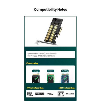 image of UGREEN CM302 (70504) M.2 PCIe 3.0X4 Express Card with Spec and Price in BDT