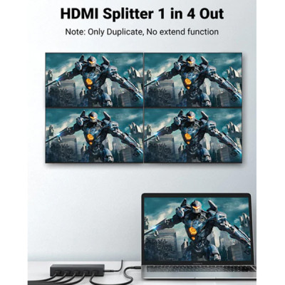 image of UGREEN CM570 (90514) 4K@60Hz 1 in 4 out HDMI Splitter with Spec and Price in BDT