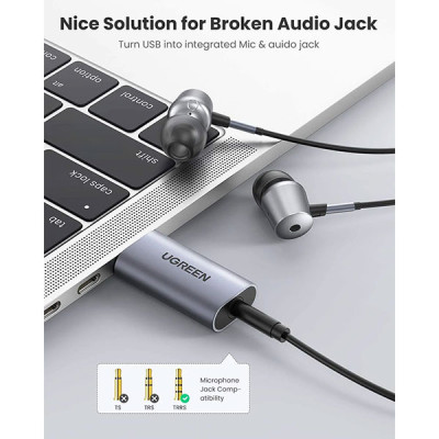 image of Ugreen CM383 (80864) USB External Sound Card with Spec and Price in BDT