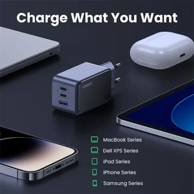 image of UGREEN X553 (35042) Nexode S 65W 3-Port GaN Fast Charger - EU with Spec and Price in BDT